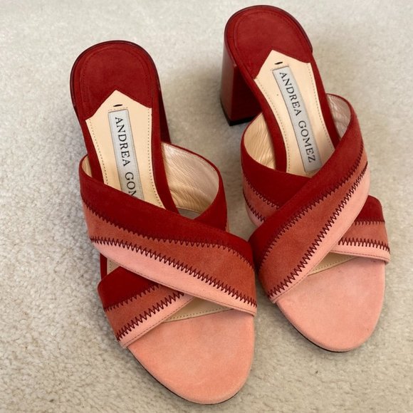 Andrea Gomez Debi mules red & pink-THE color of summer 2023! - Picture 2 of 10